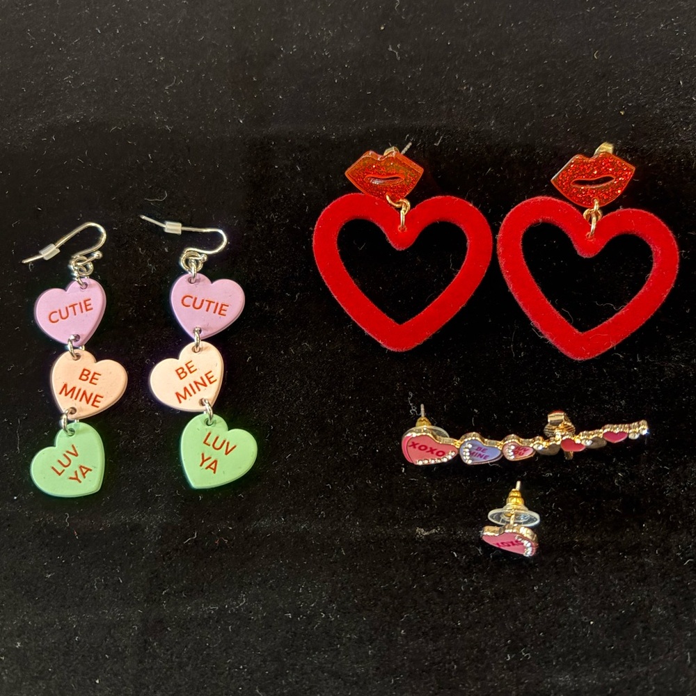 Valentine’s Day set of 3 pairs of earrings
